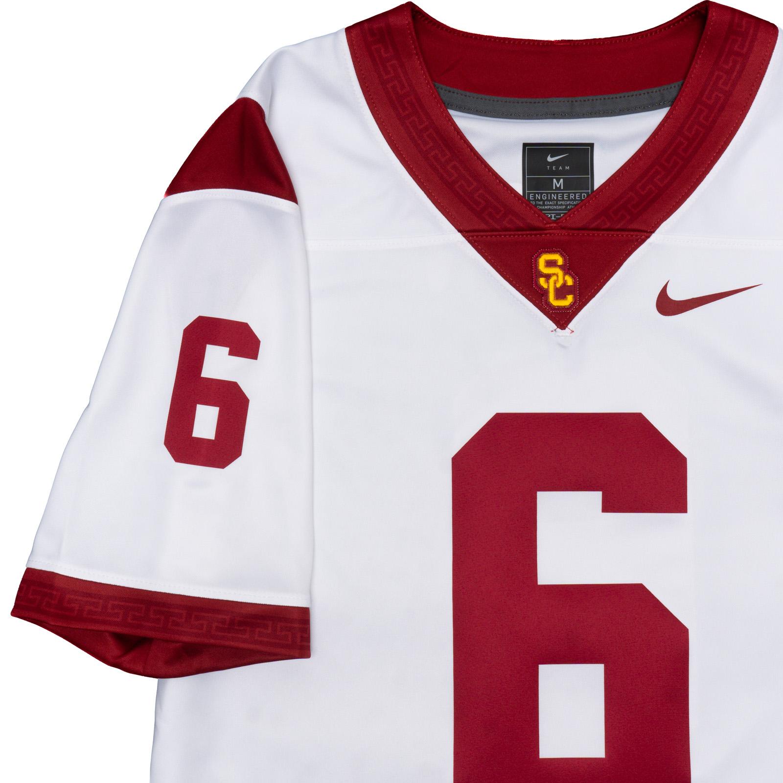 USC Trojans Men's Nike White #6 Makai Lemon Football Jersey | USC